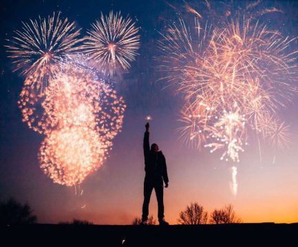 man with fireworks